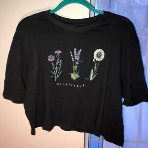 Embroidered wild flower crop top